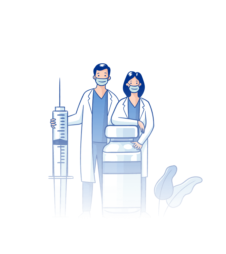 Médico segurando seringa